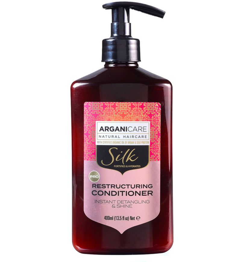 Arganicare Après Shampoing restructurant à la Protéine de Soie –400ml